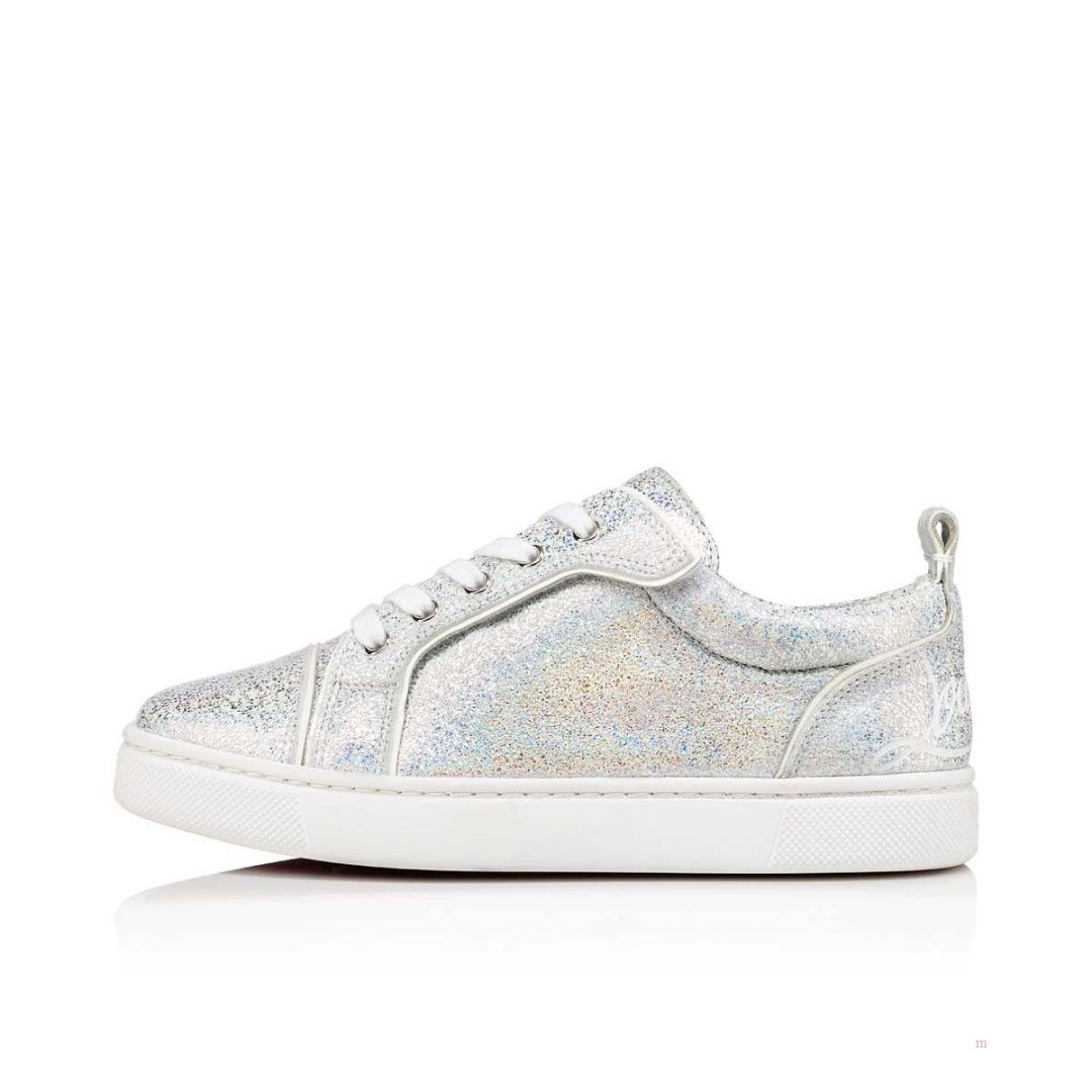 Christian Louboutin Funnyto Boys' Low Top Sneakers Silver | PGQYSR035