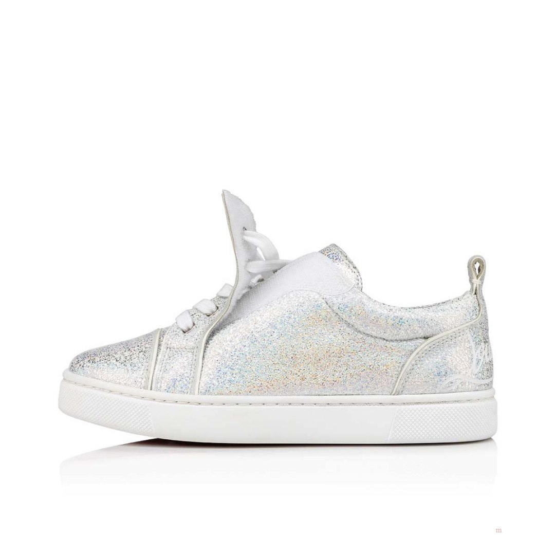 Christian Louboutin Funnyto Boys' Low Top Sneakers Silver | PGQYSR035