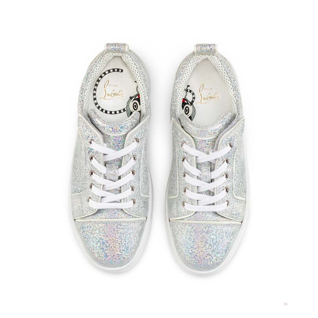 Christian Louboutin Funnyto Boys' Low Top Sneakers Silver | PGQYSR035