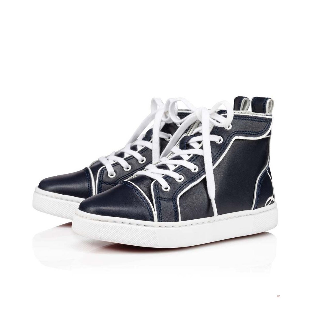 Christian Louboutin Funnytopi Boys' High Top Sneakers Blue | CDEFBH317