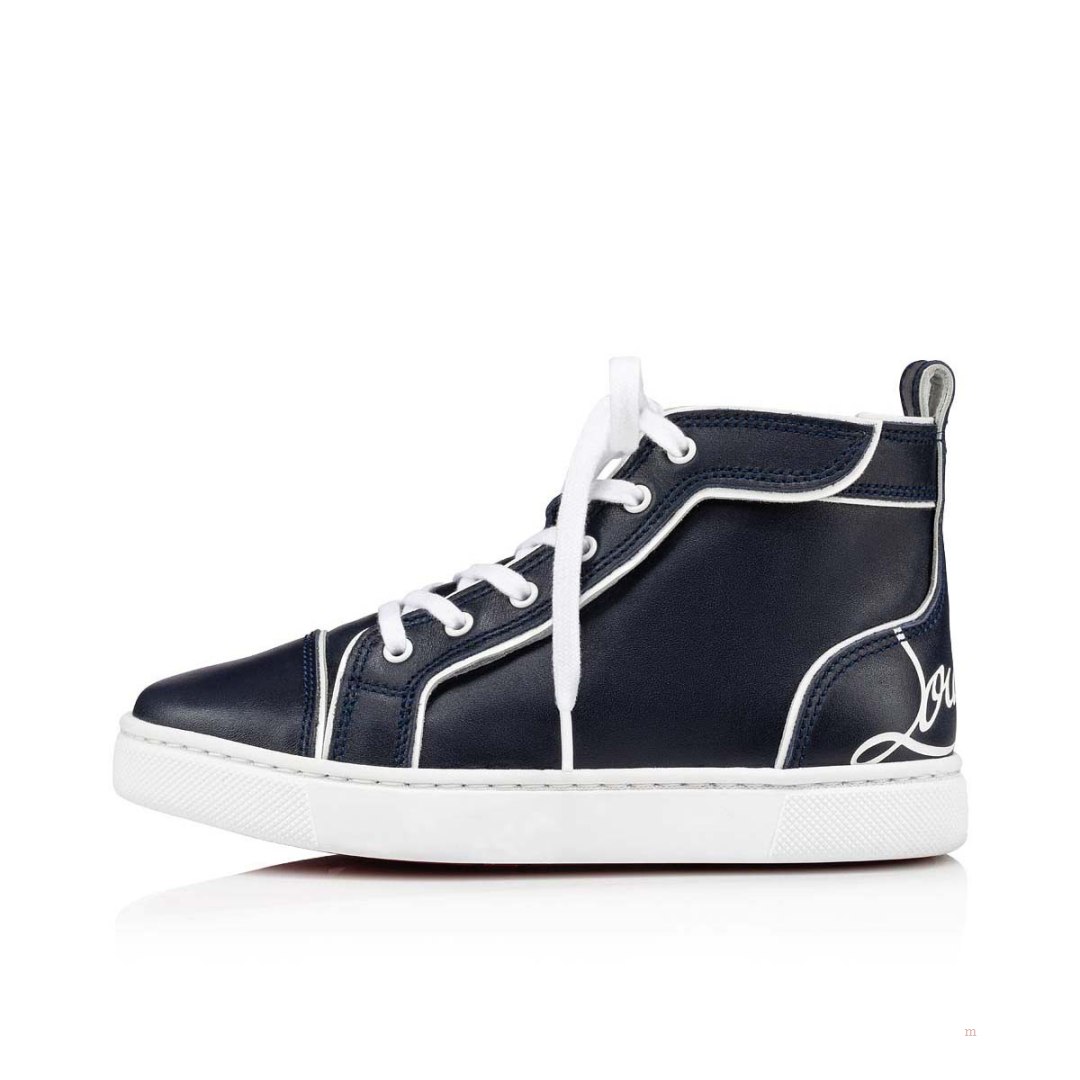 Christian Louboutin Funnytopi Boys' High Top Sneakers Blue | CDEFBH317