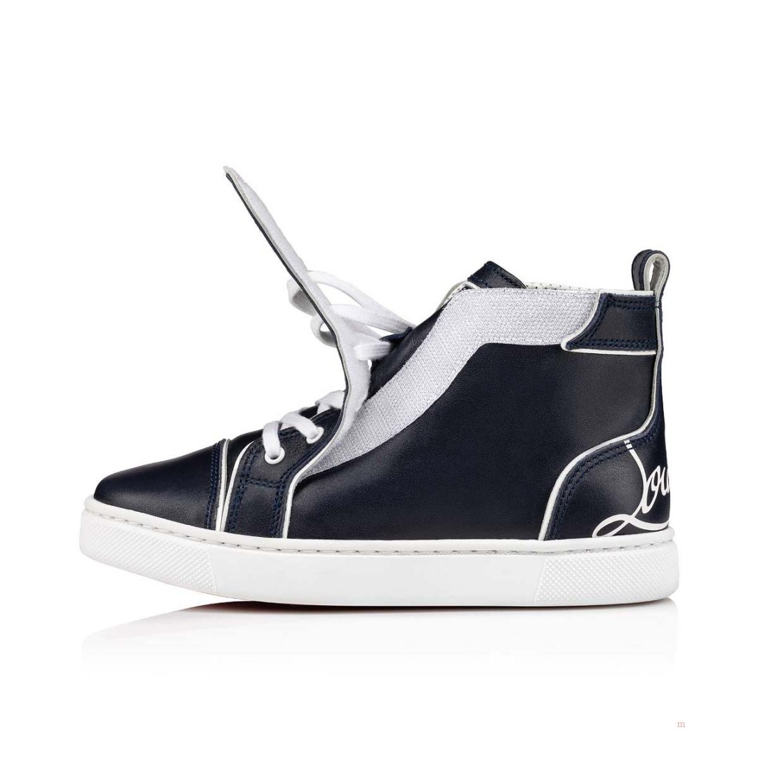 Christian Louboutin Funnytopi Boys' High Top Sneakers Blue | CDEFBH317