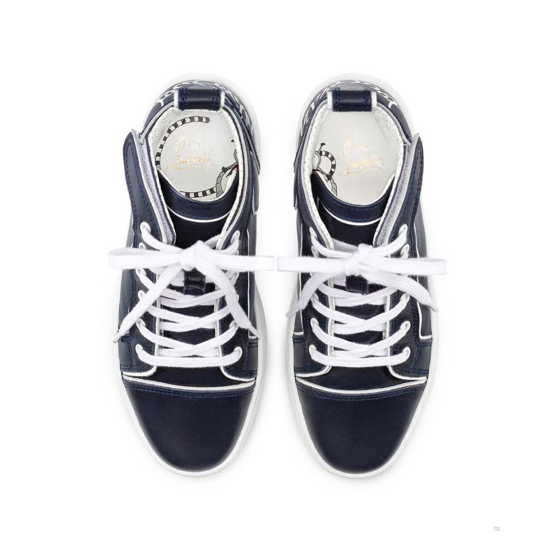 Christian Louboutin Funnytopi Boys' High Top Sneakers Blue | CDEFBH317