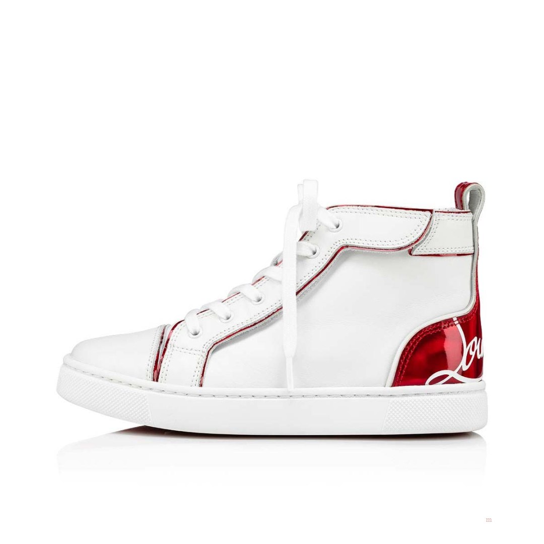 Christian Louboutin Funnytopi Boys' High Top Sneakers Red | PXBIFM923