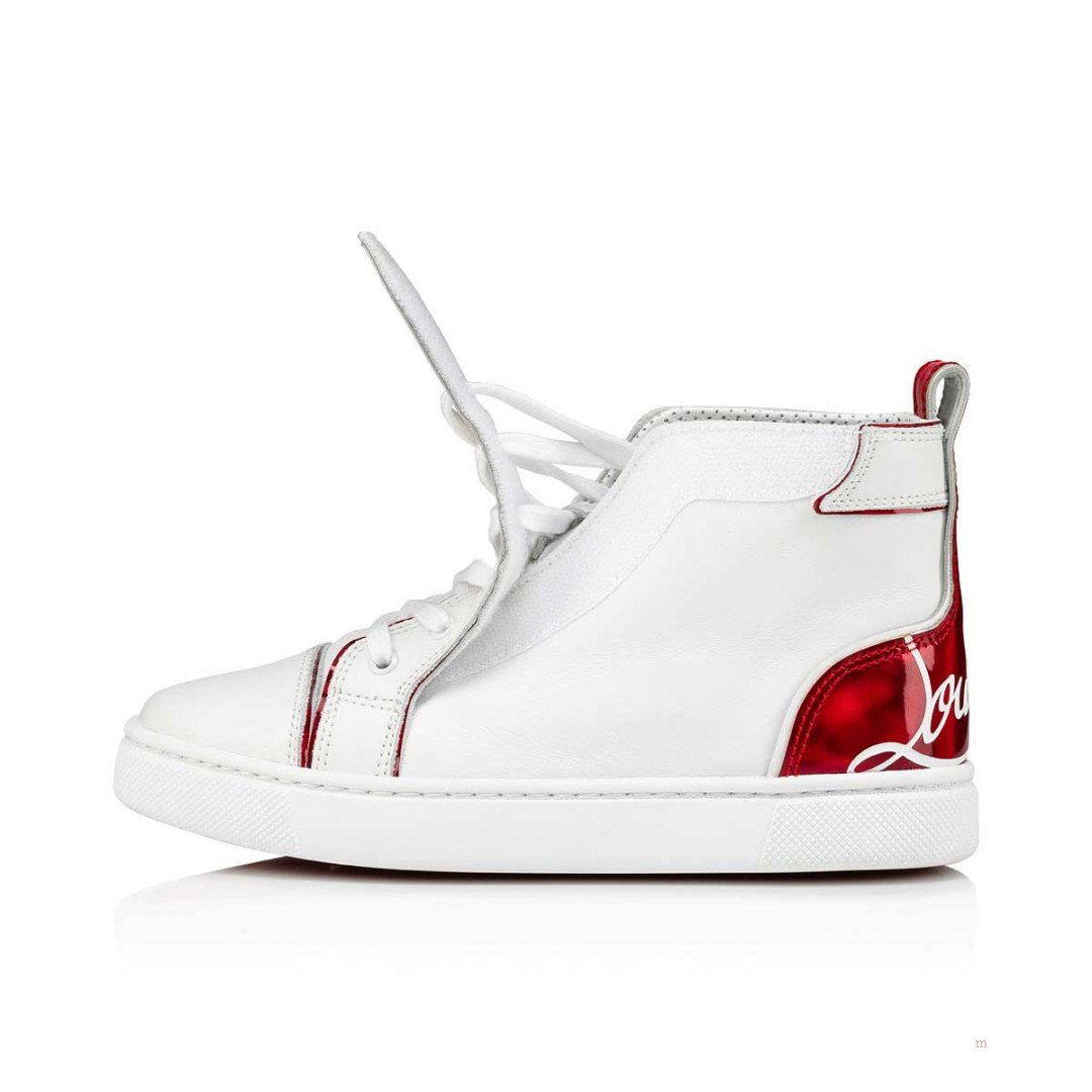 Christian Louboutin Funnytopi Boys' High Top Sneakers Red | PXBIFM923