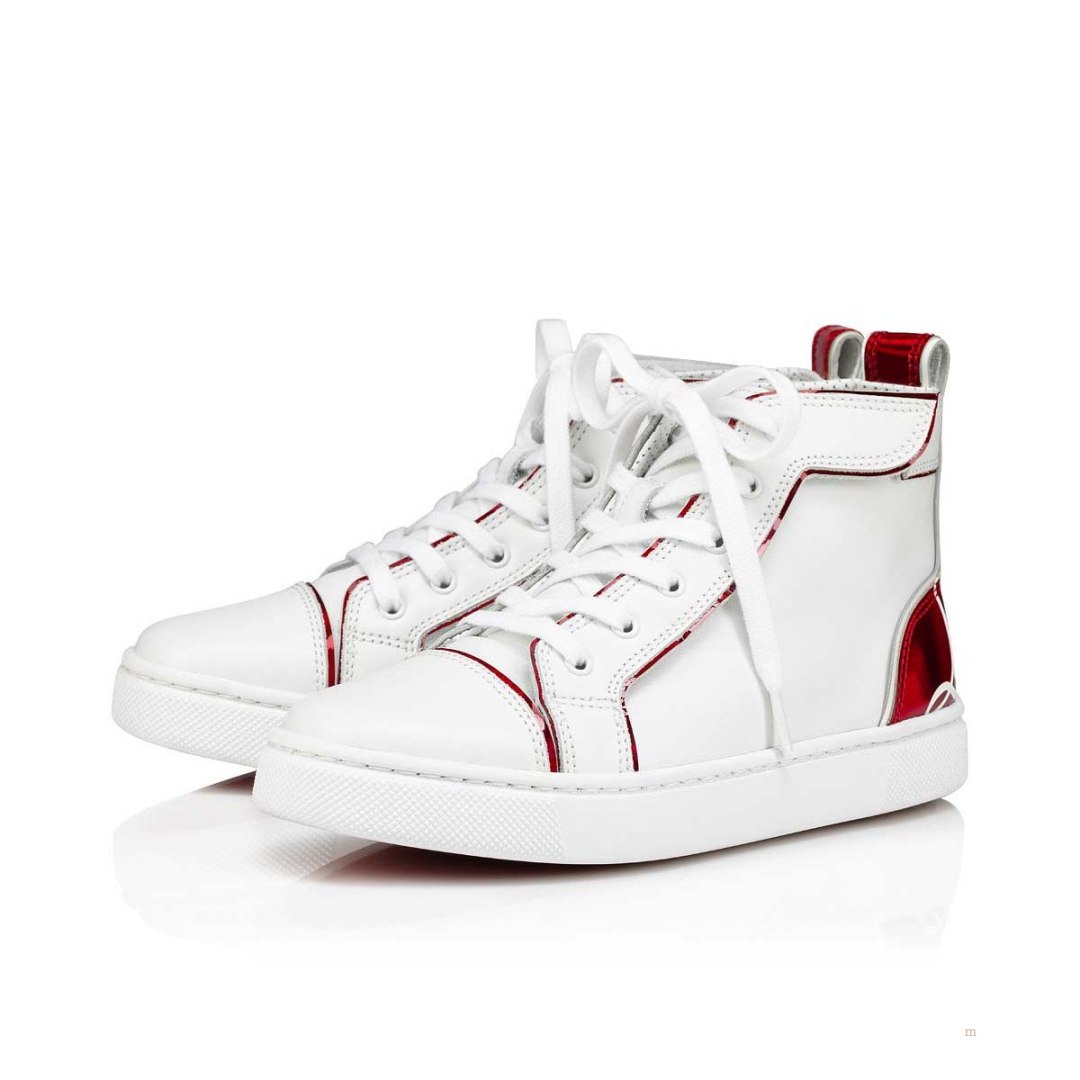 Christian Louboutin Funnytopi Boys\' High Top Sneakers Red | PXBIFM923