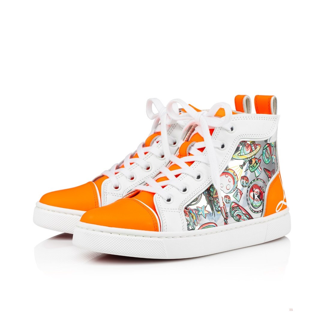 Christian Louboutin Funnytopi Girls' High Top Sneakers Orange | MPOHRG731