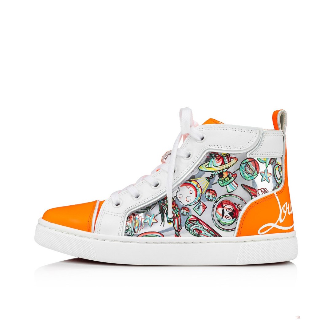 Christian Louboutin Funnytopi Girls' High Top Sneakers Orange | MPOHRG731