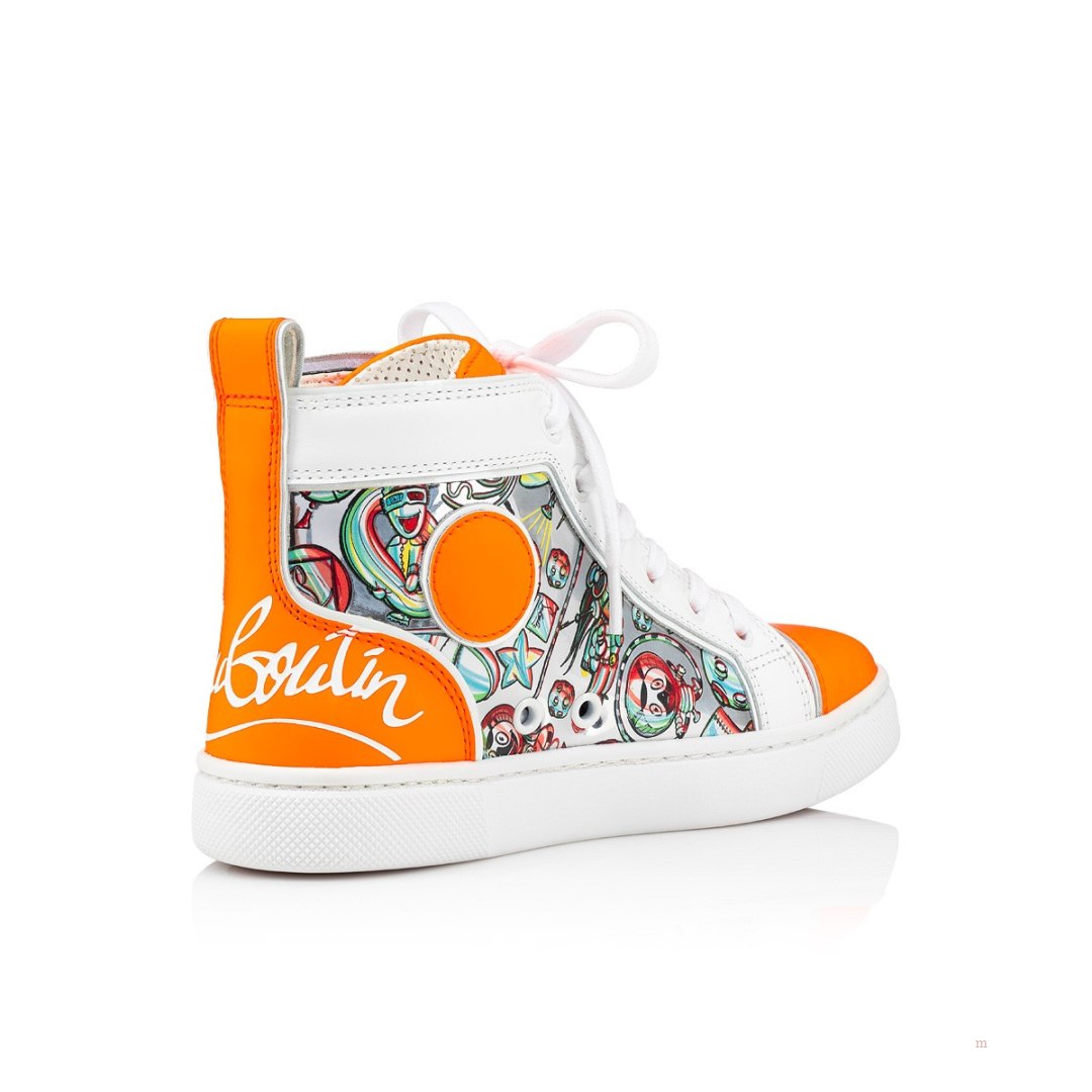 Christian Louboutin Funnytopi Girls' High Top Sneakers Orange | MPOHRG731