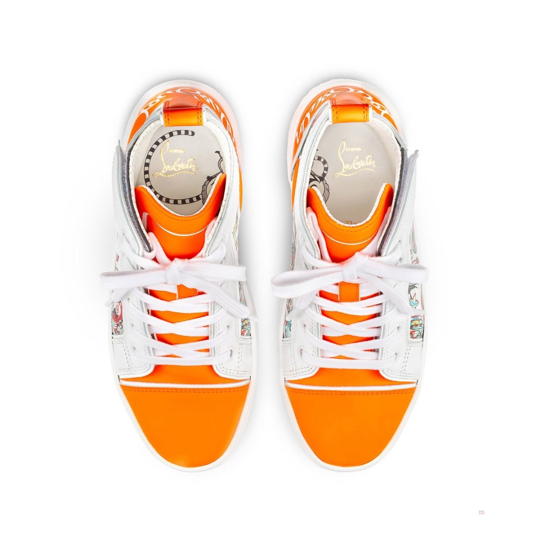 Christian Louboutin Funnytopi Girls' High Top Sneakers Orange | MPOHRG731