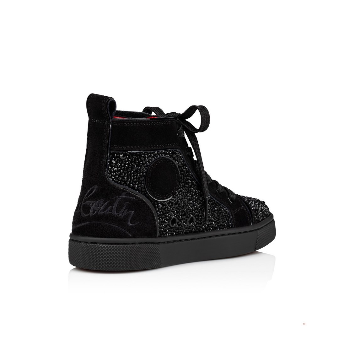 Christian Louboutin Funnytopi Strass Boys' High Top Sneakers Black | MRPGNW814