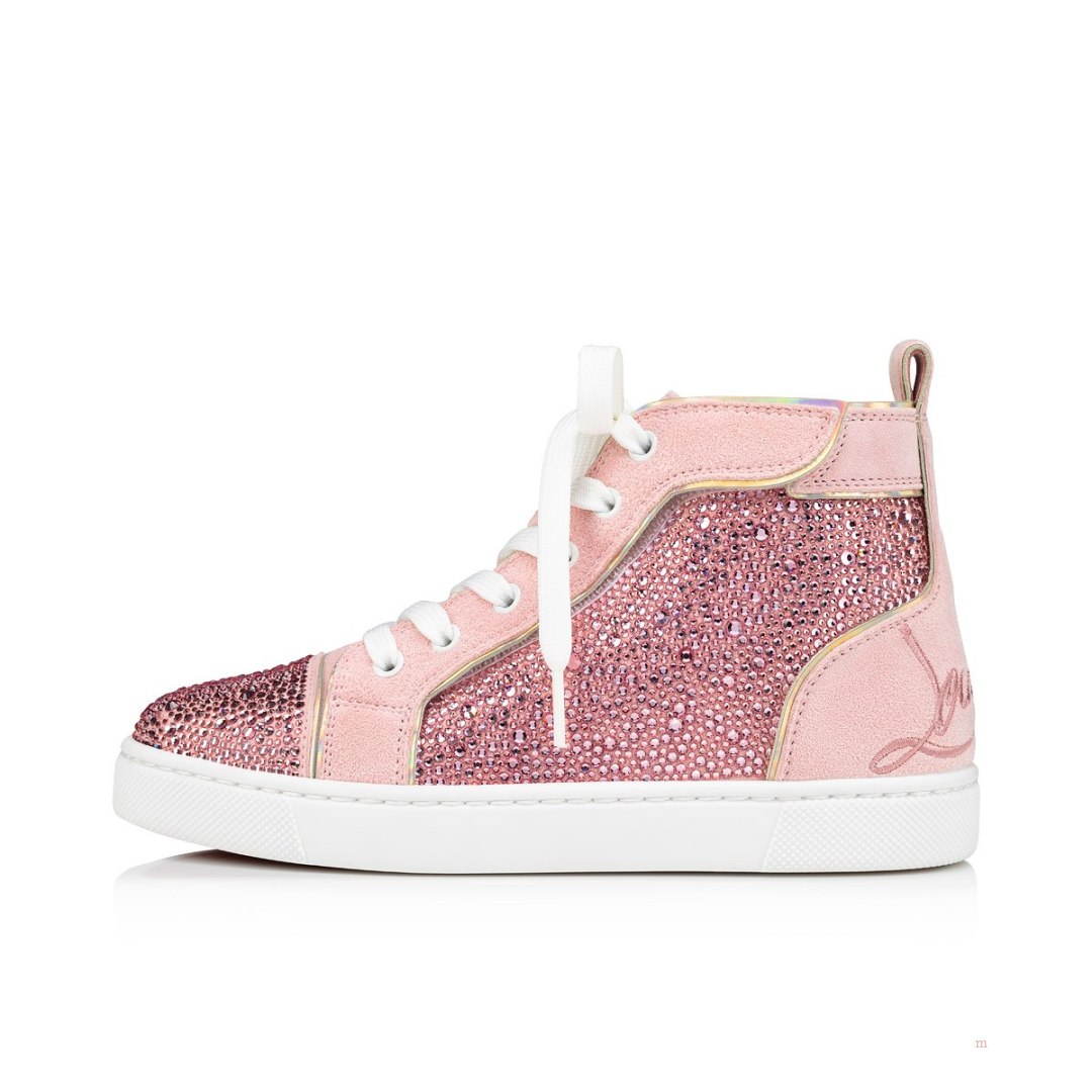 Christian Louboutin Funnytopi Strass Girls' High Top Sneakers Pink | LPDYBK649