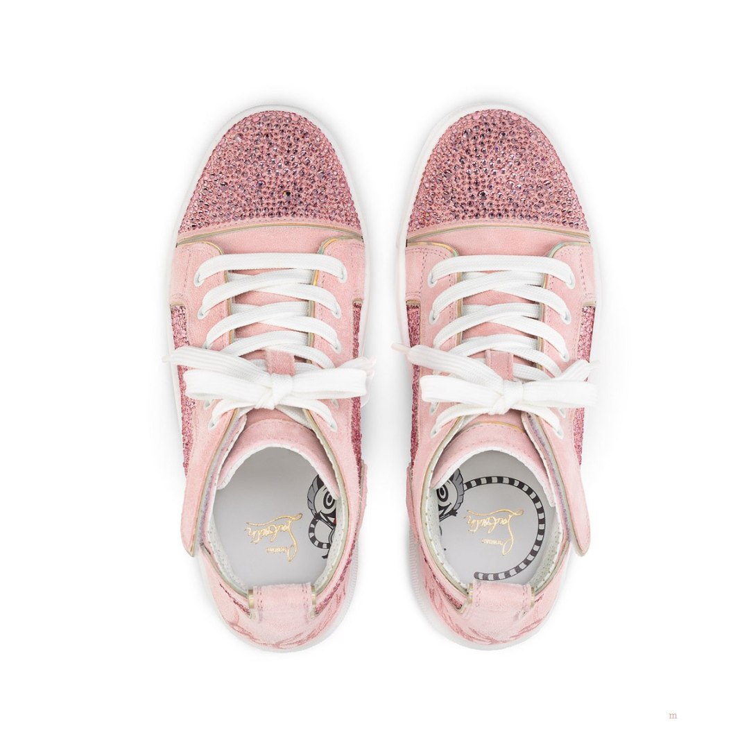 Christian Louboutin Funnytopi Strass Girls' High Top Sneakers Pink | LPDYBK649