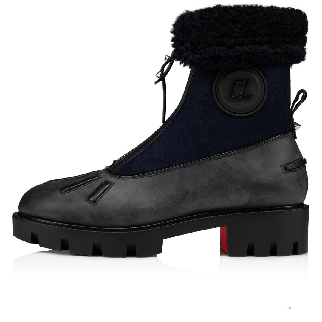 Christian Louboutin Glory Wool Women's Rubber Boots Black | SPODYJ914