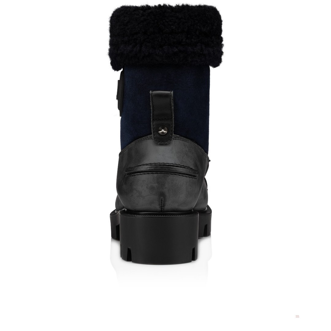 Christian Louboutin Glory Wool Women's Rubber Boots Black | SPODYJ914