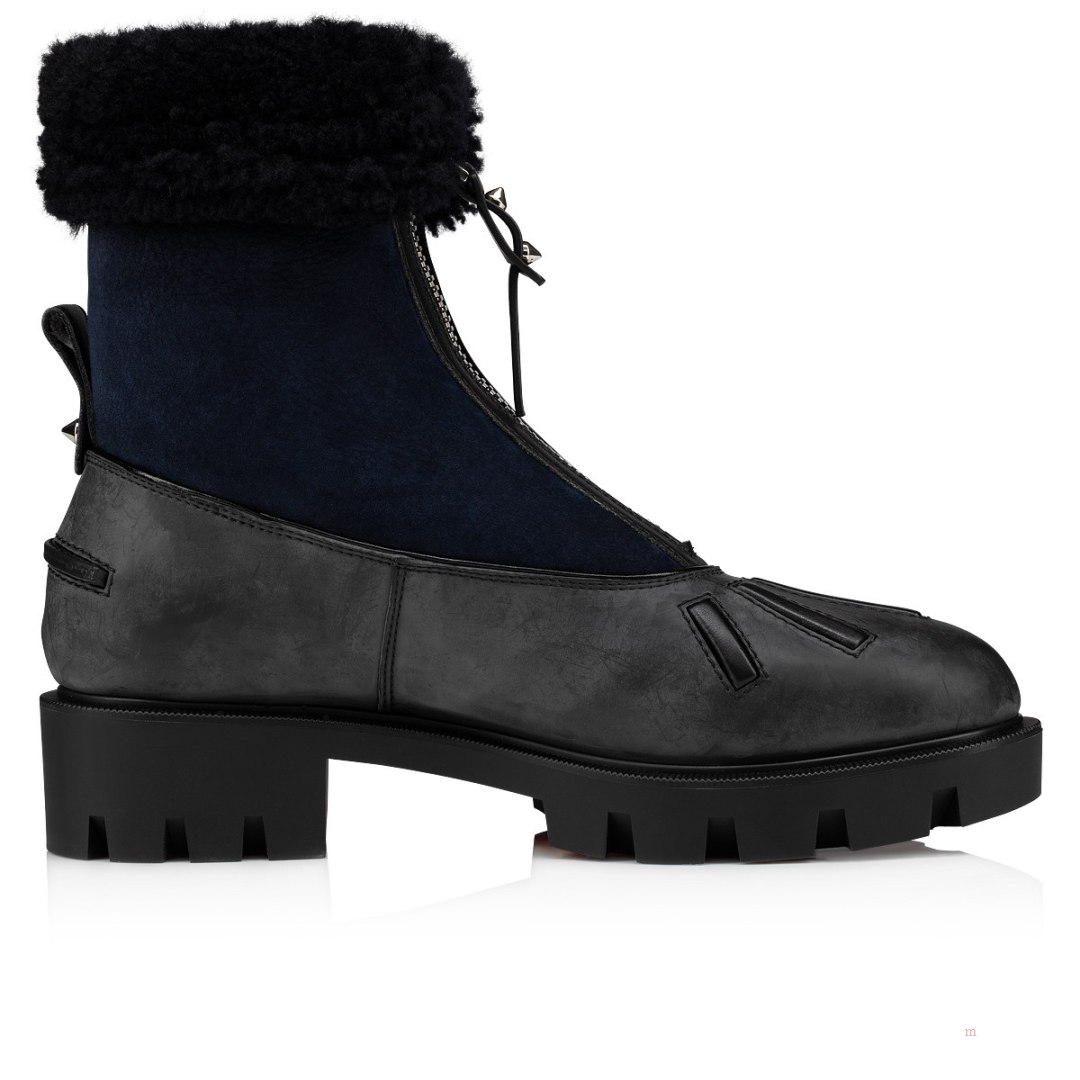 Christian Louboutin Glory Wool Women's Rubber Boots Black | SPODYJ914