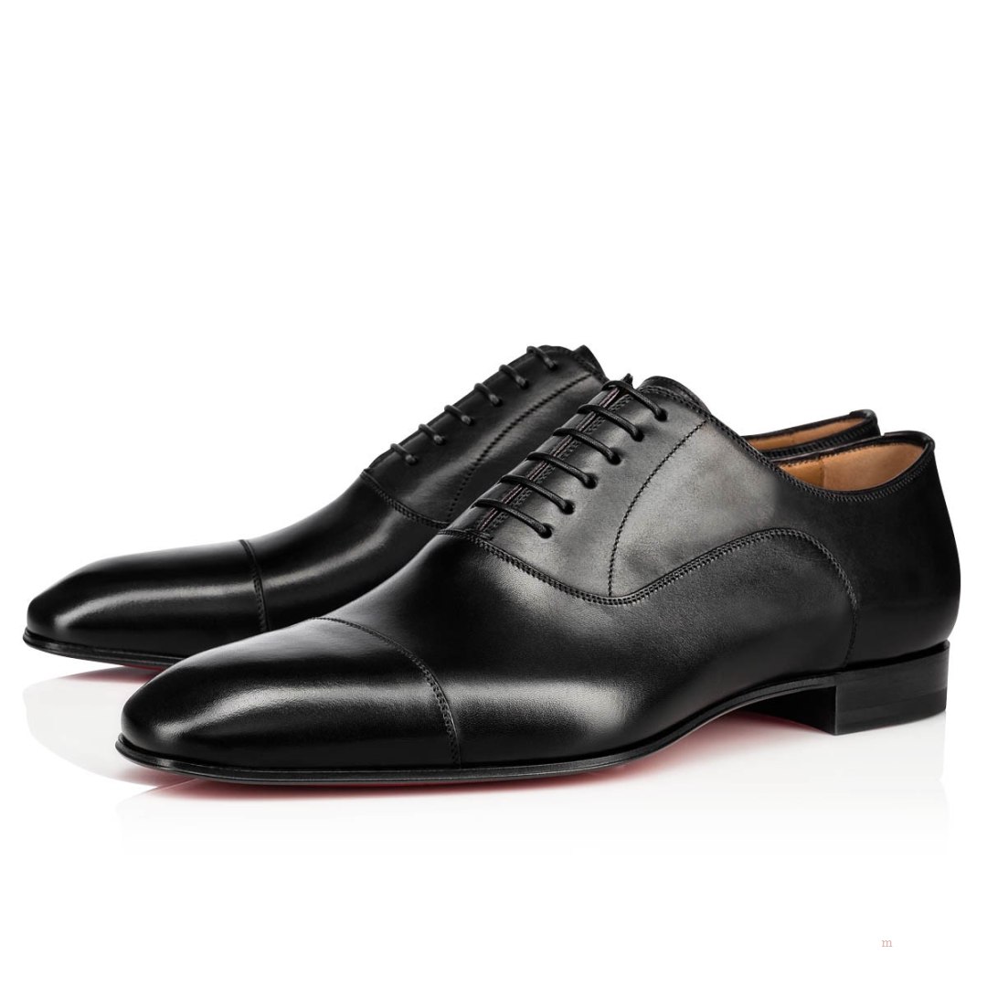 Christian Louboutin Greggo Men's Lace Up Shoes Black | HPBIGC869