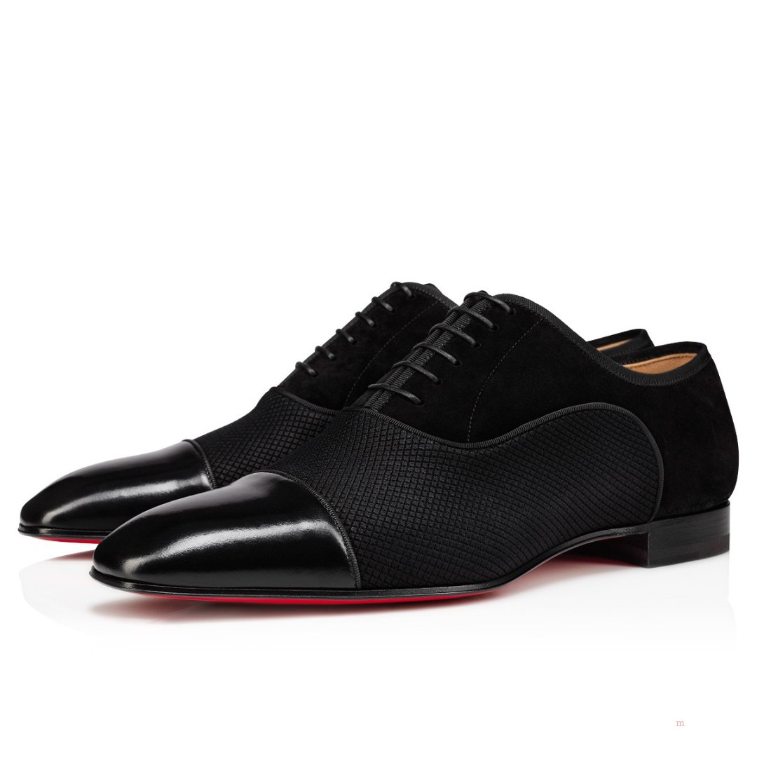 Christian Louboutin Greggo Men's Lace Up Shoes Black | PEJCTW412