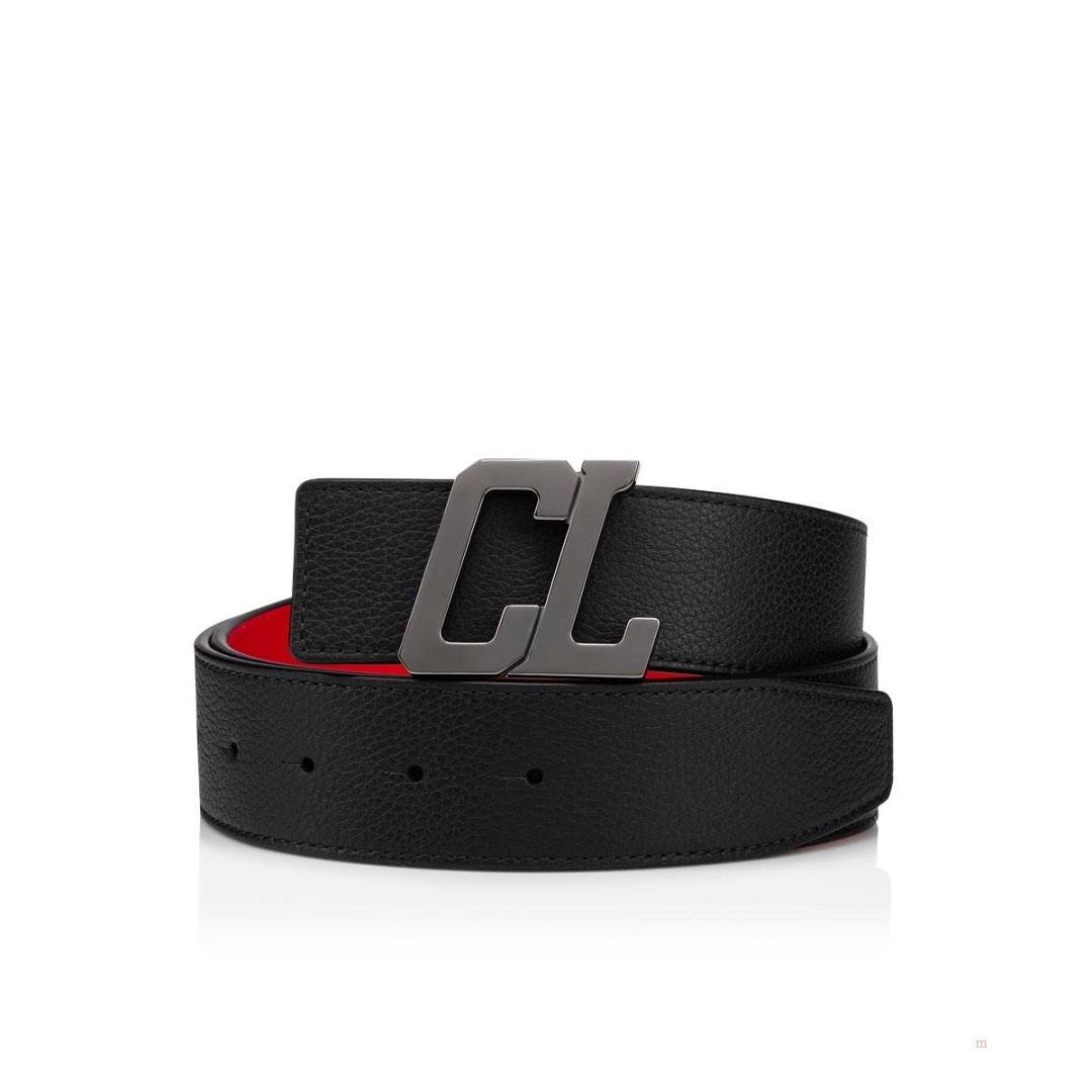 Christian Louboutin Happy Rui CL Logo Men's Belt Black | FRGJHP725