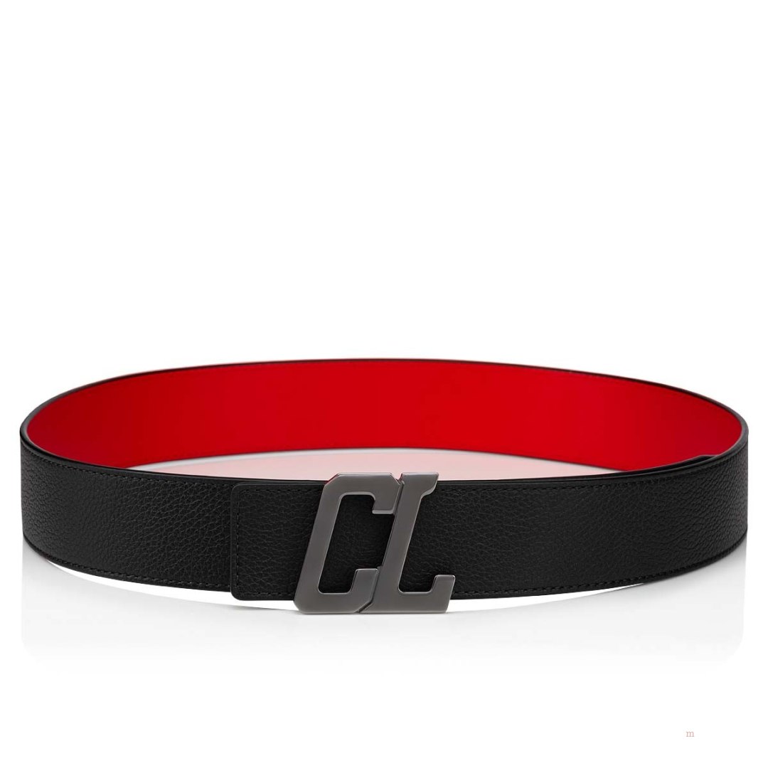 Christian Louboutin Happy Rui CL Logo Men's Belt Black | FRGJHP725