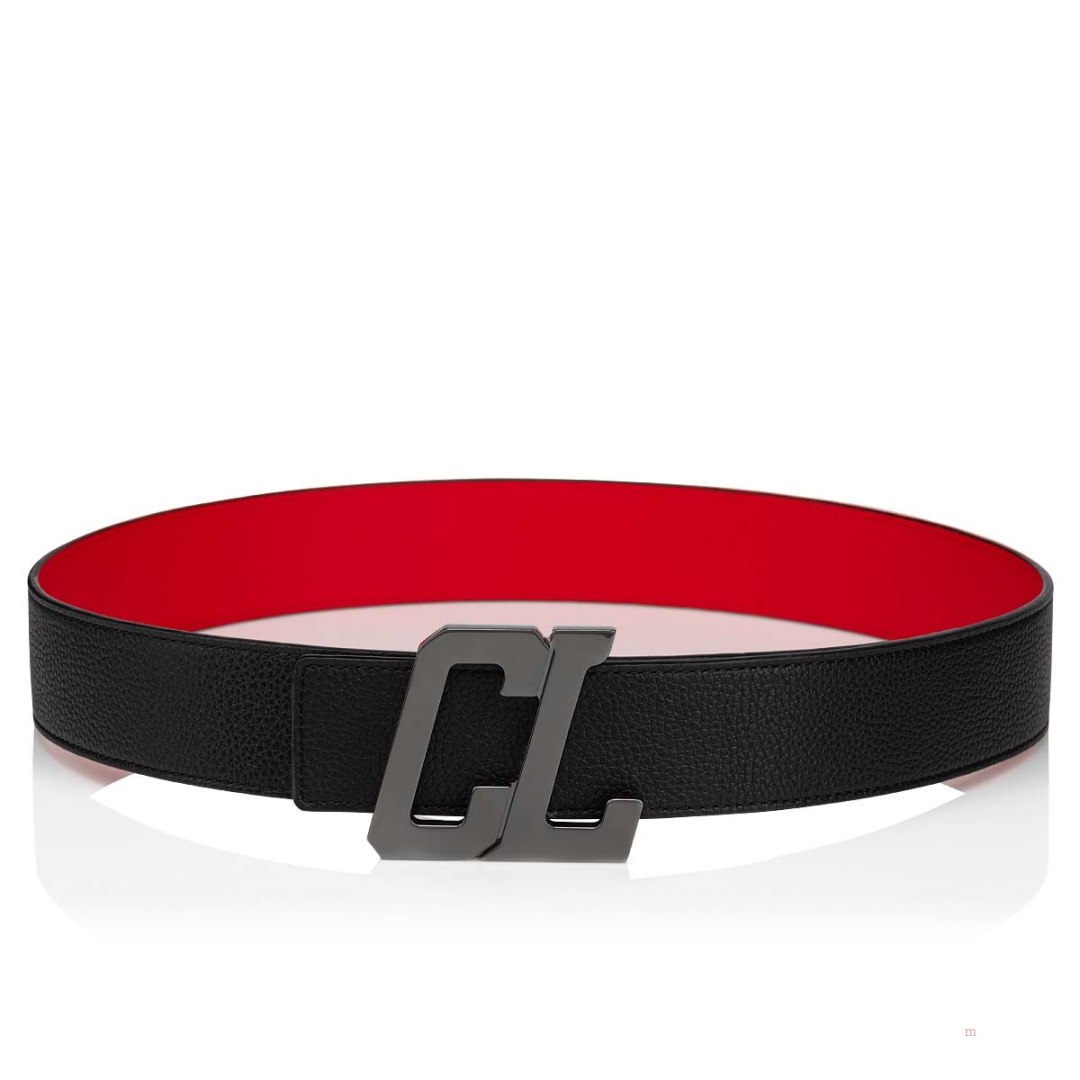 Christian Louboutin Happy Rui CL Logo Men's Belt Black | IBSDGO652