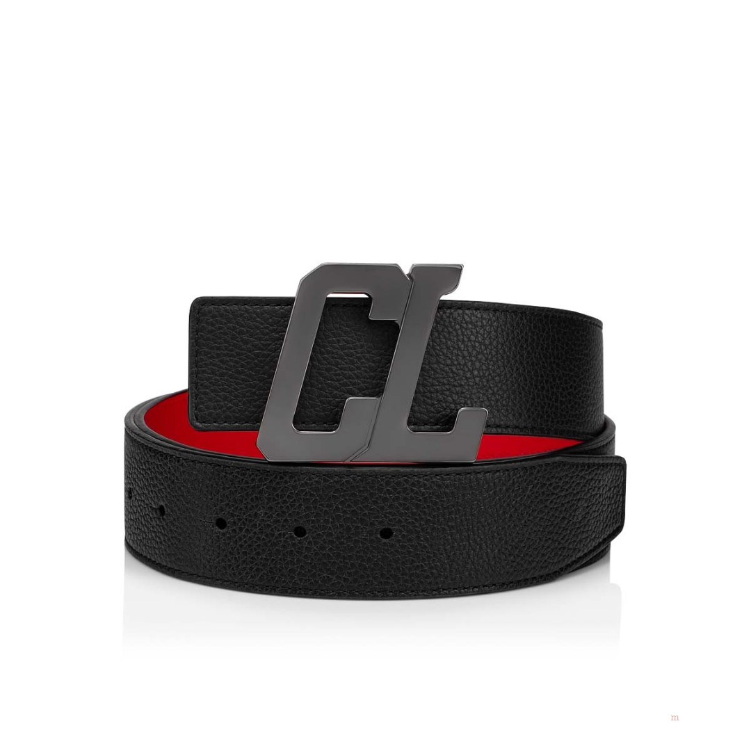 Christian Louboutin Happy Rui CL Logo Men\'s Belt Black | IBSDGO652