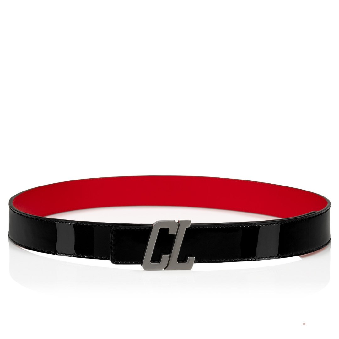 Christian Louboutin Happy Rui CL Logo belt Men's Belt Black | AMJKRO142