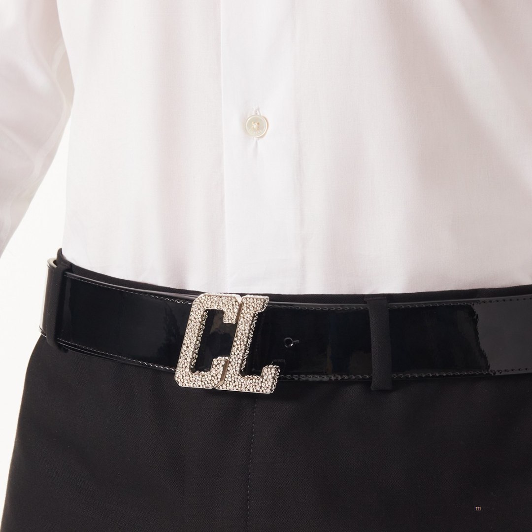 Christian Louboutin Happy Rui CL Logo belt buckle Men's Belt Silver | GLXAVW198