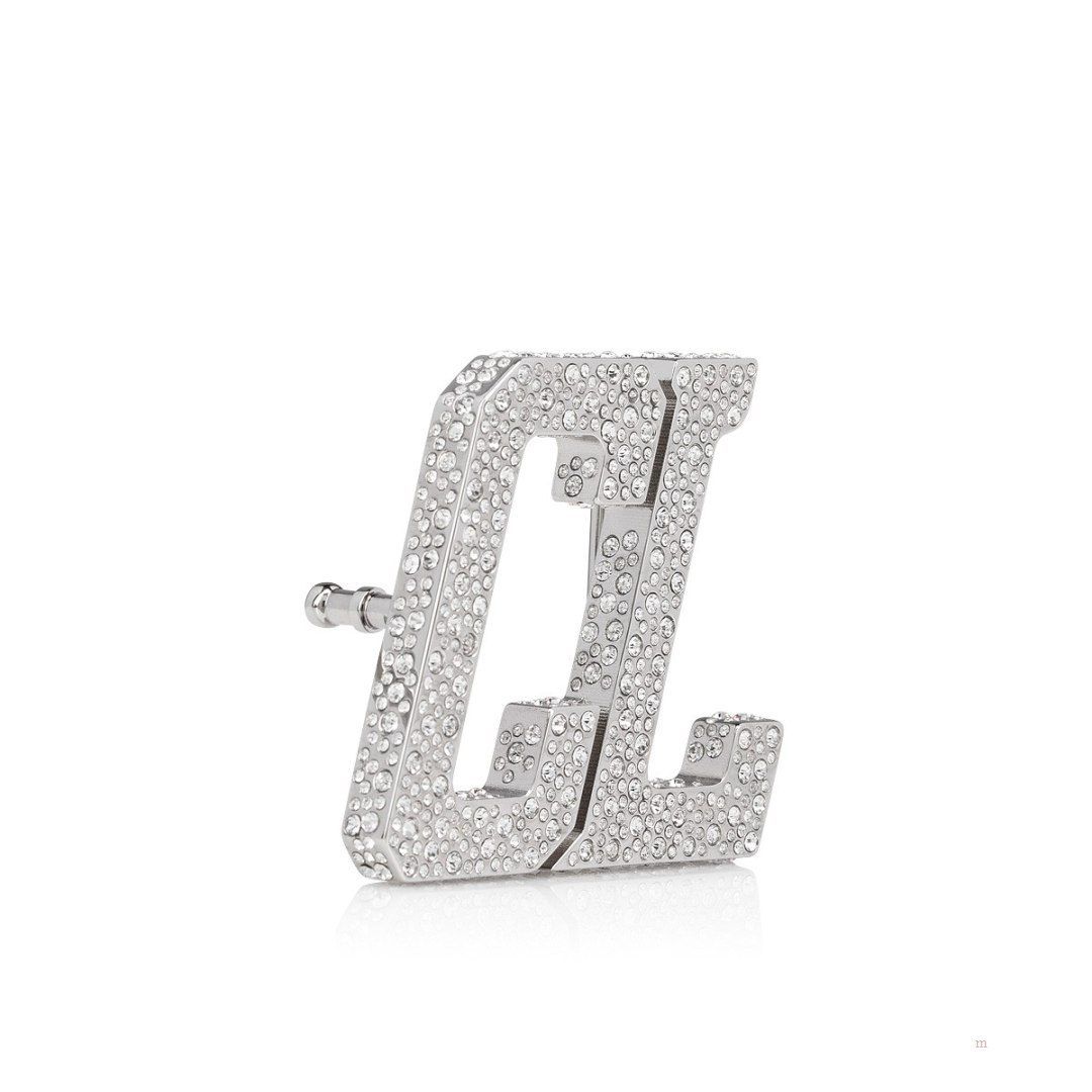 Christian Louboutin Happy Rui CL Logo belt buckle Men's Belt Silver | GLXAVW198