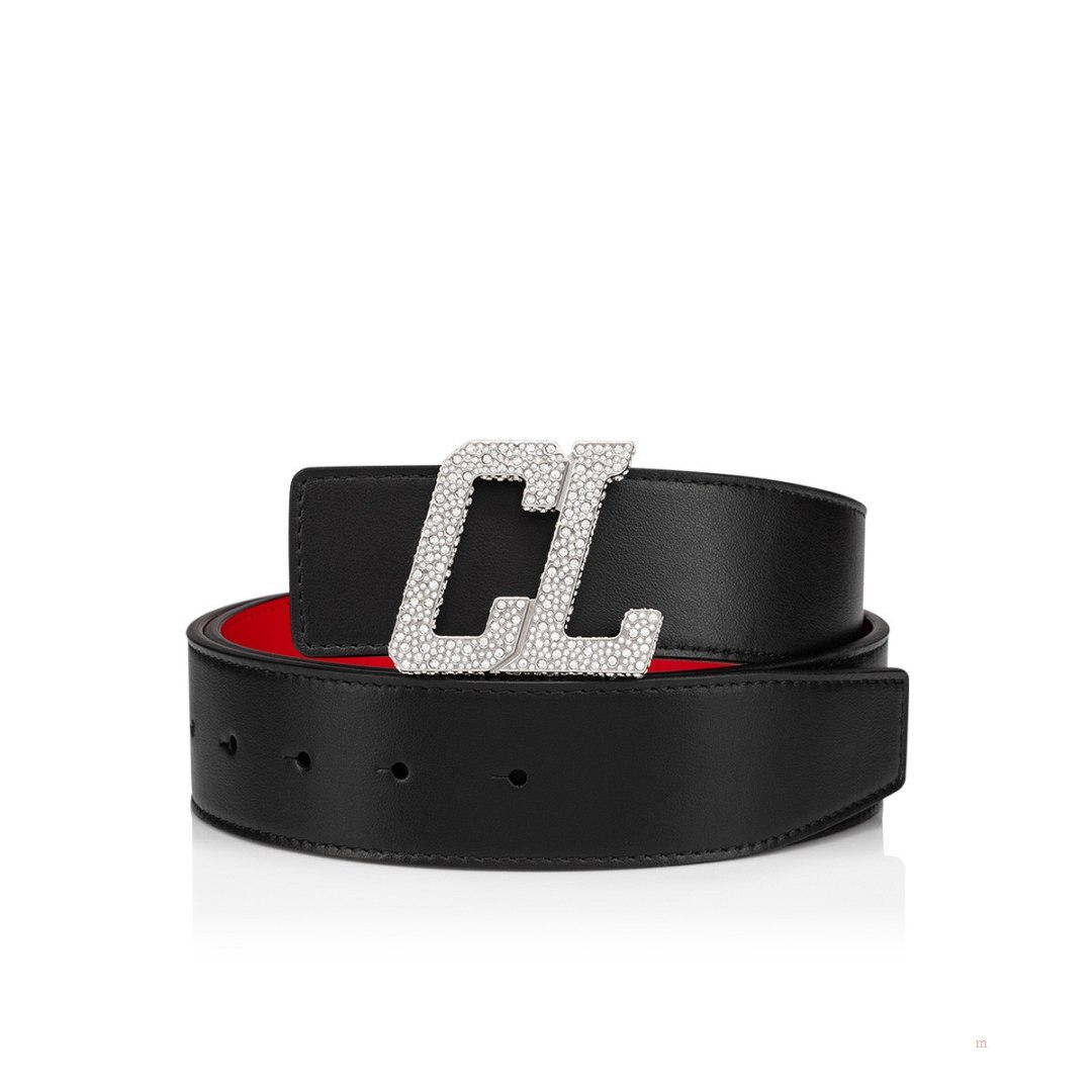 Christian Louboutin Happy Rui CL Logo belt buckle Men's Belt Silver | GLXAVW198