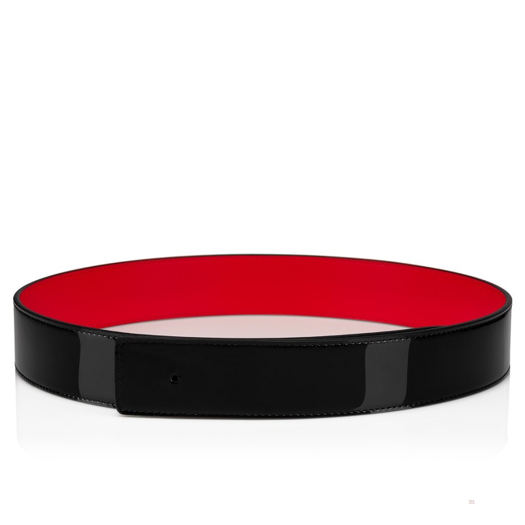 Christian Louboutin Happy Rui CL Logo belt Men's Belt Black | IXGOAZ587