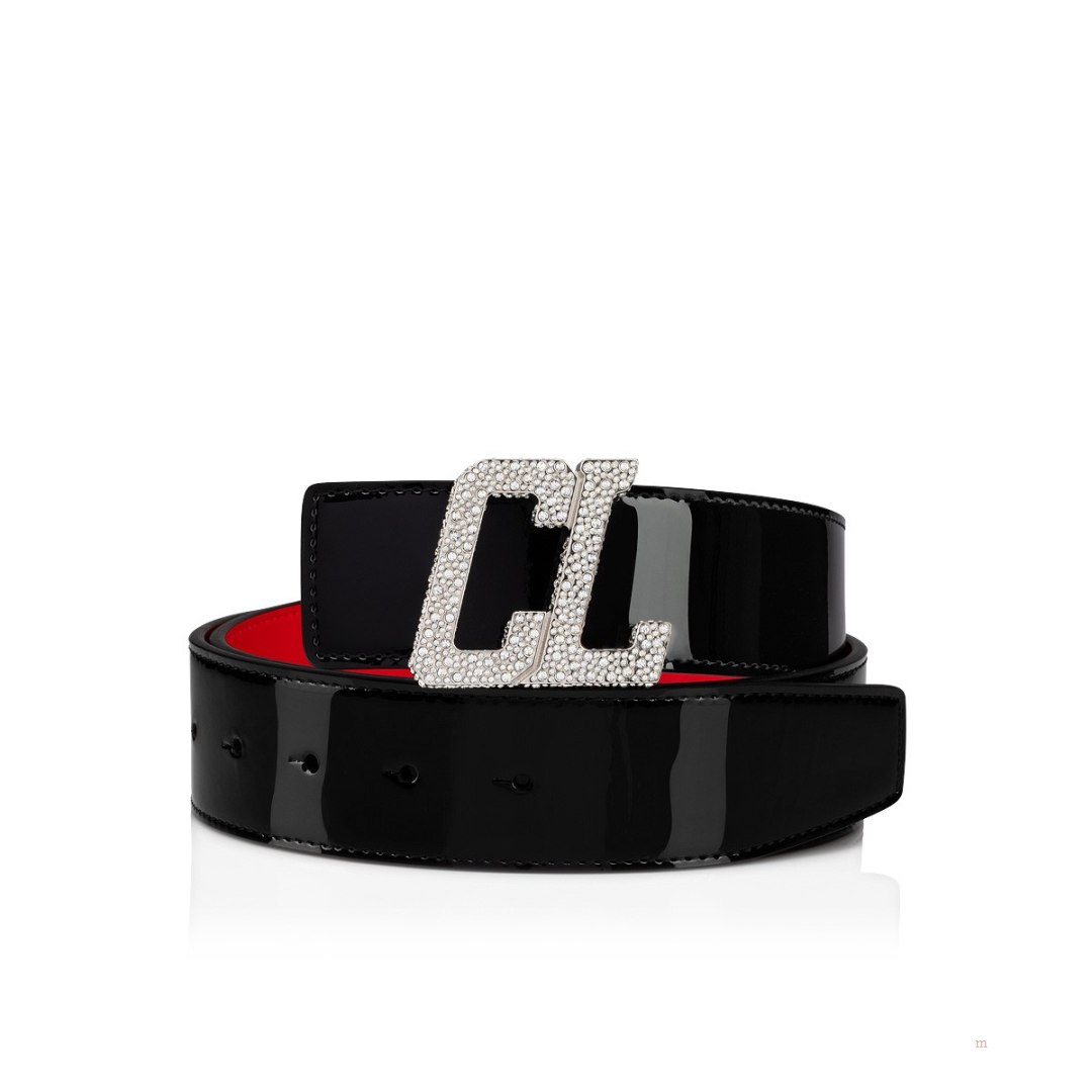 Christian Louboutin Happy Rui CL Logo belt Men\'s Belt Black | IXGOAZ587