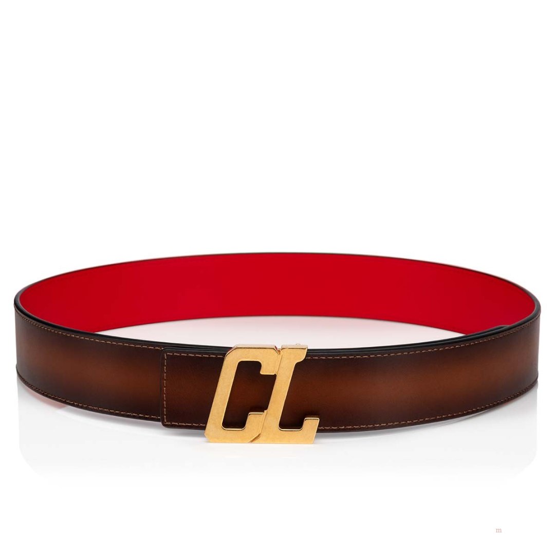 Christian Louboutin Happy Rui CL Logo belt Men's Belt Brown | JXACWN578