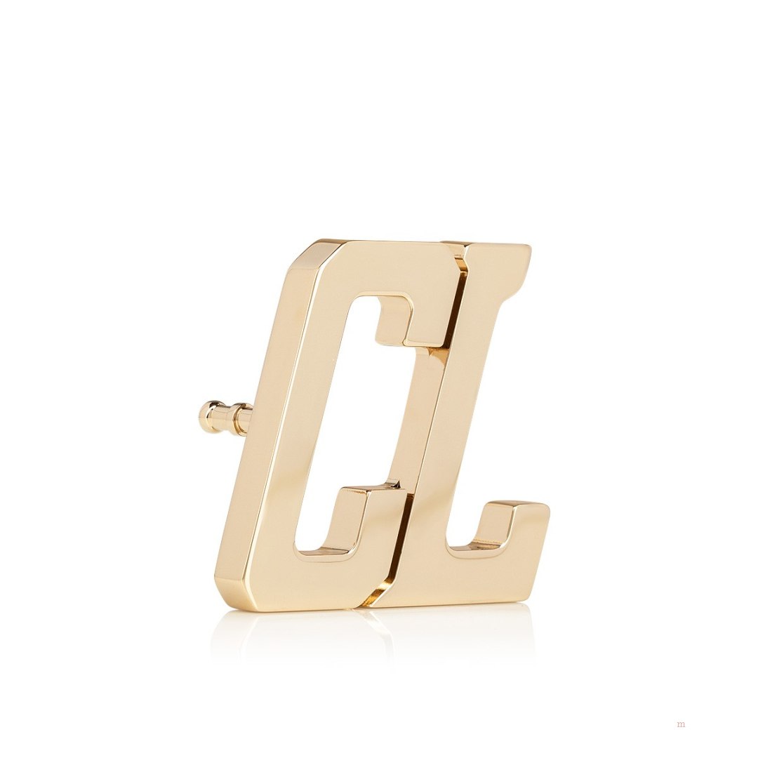 Christian Louboutin Happy Rui CL Logo belt buckle Men's Belt Gold | MEBQXY691