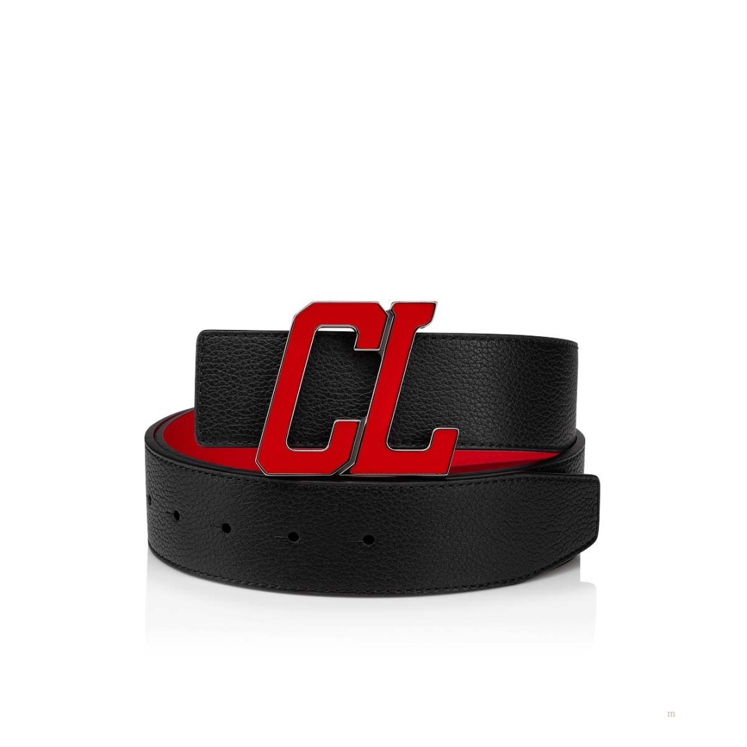 Christian Louboutin Happy Rui CL Logo belt Men's Belt Black | OLFVPN607