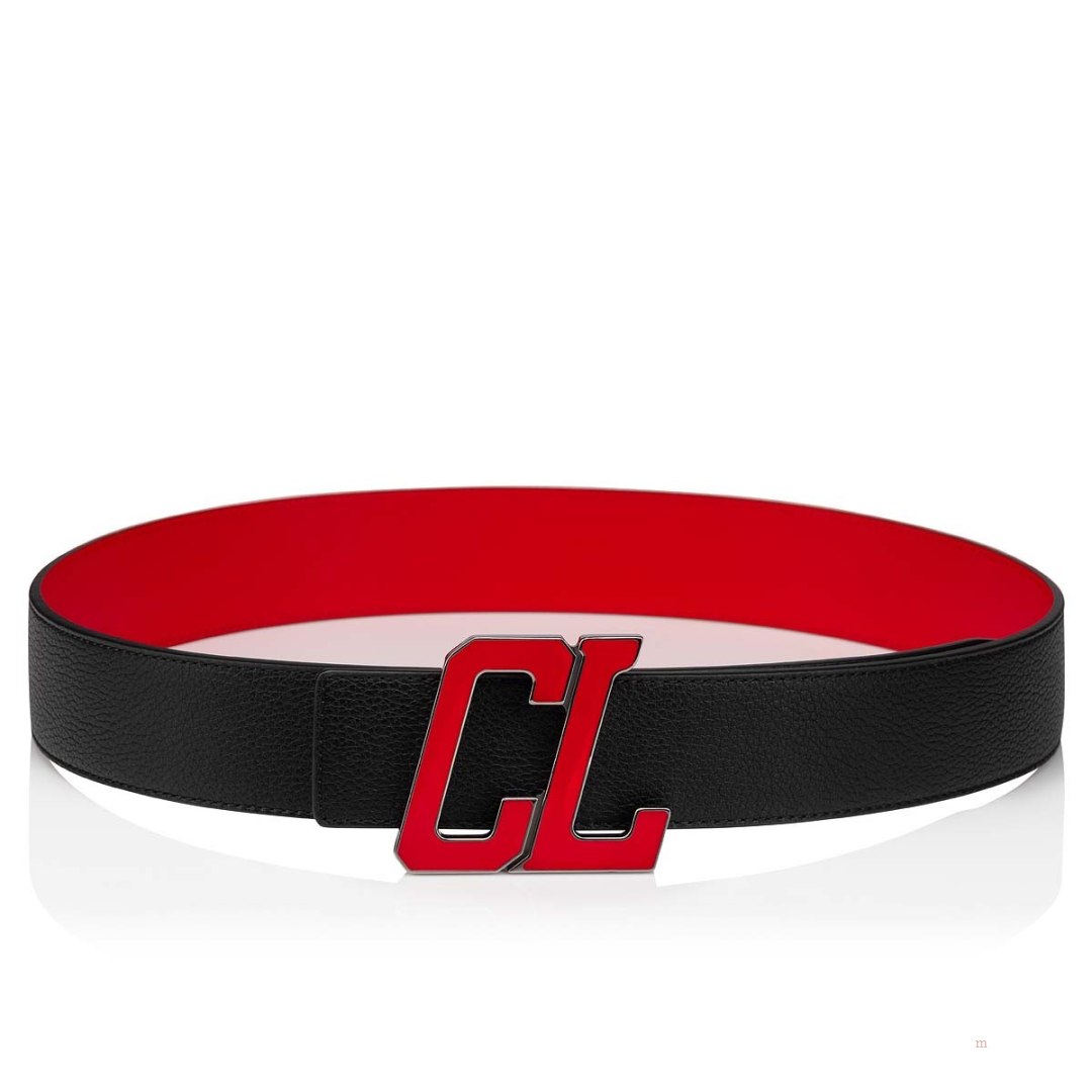 Christian Louboutin Happy Rui CL Logo belt Men's Belt Black | OLFVPN607