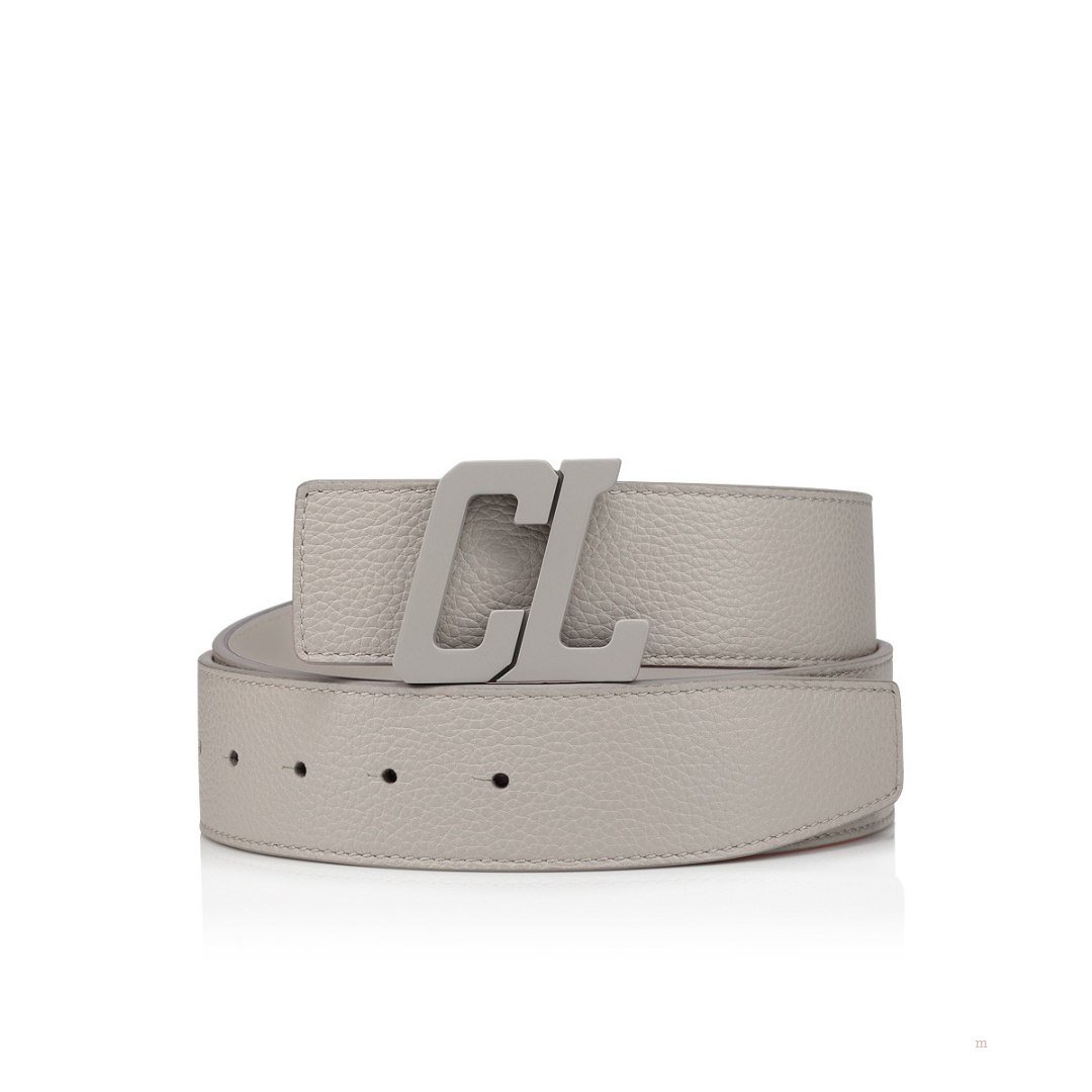 Christian Louboutin Happy Rui CL Logo belt Men's Belt Grey | VJRQXC823