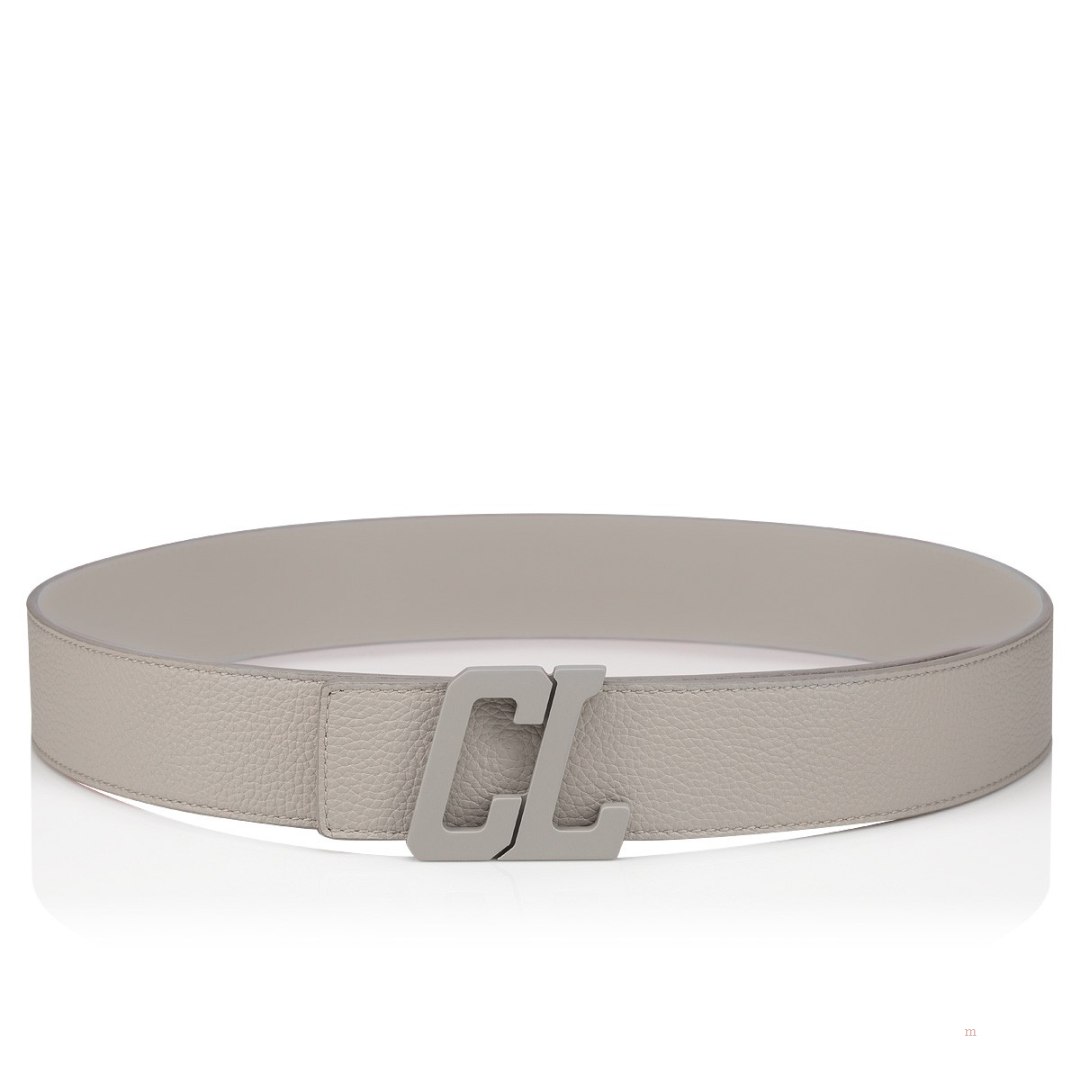 Christian Louboutin Happy Rui CL Logo belt Men's Belt Grey | VJRQXC823