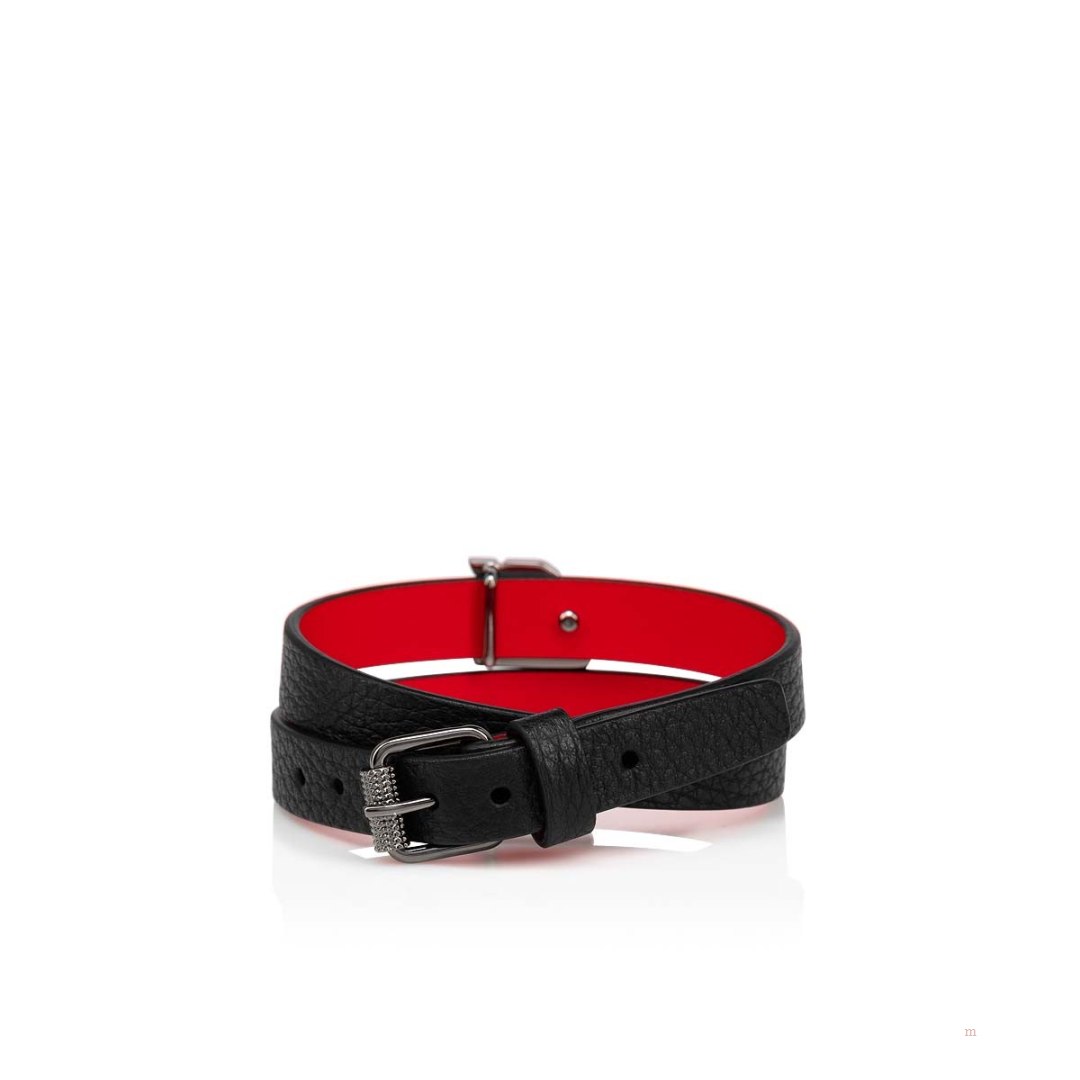 Christian Louboutin Happy Rui Logo bracelet Men's Bracelet Black | DOAUFT923