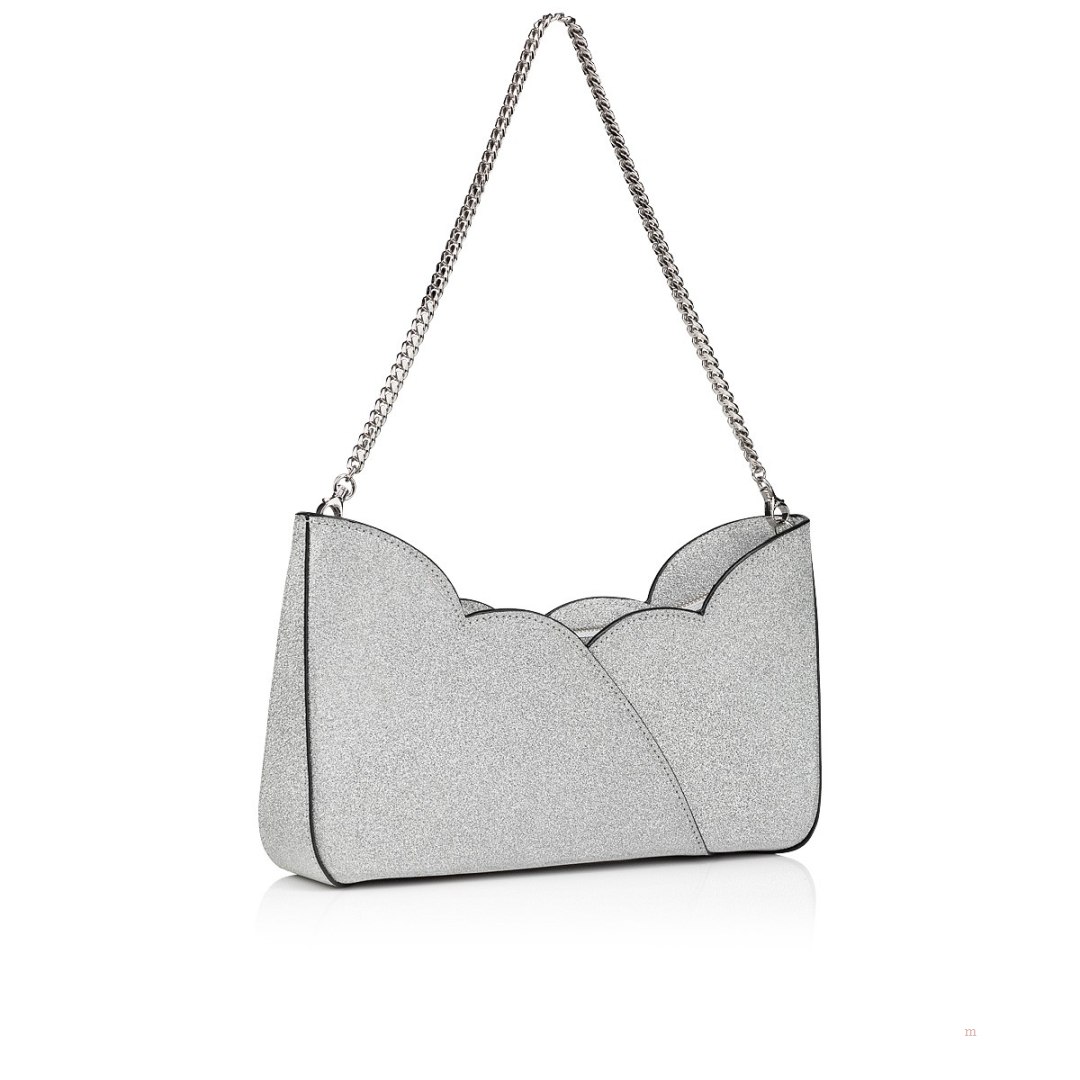 Christian Louboutin Hot Chick Baguette Women's Clutch Bag Silver | PQFUHL469