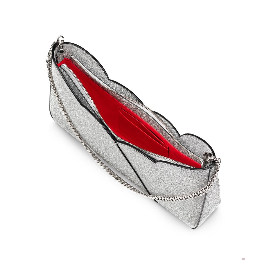 Christian Louboutin Hot Chick Baguette Women's Clutch Bag Silver | PQFUHL469