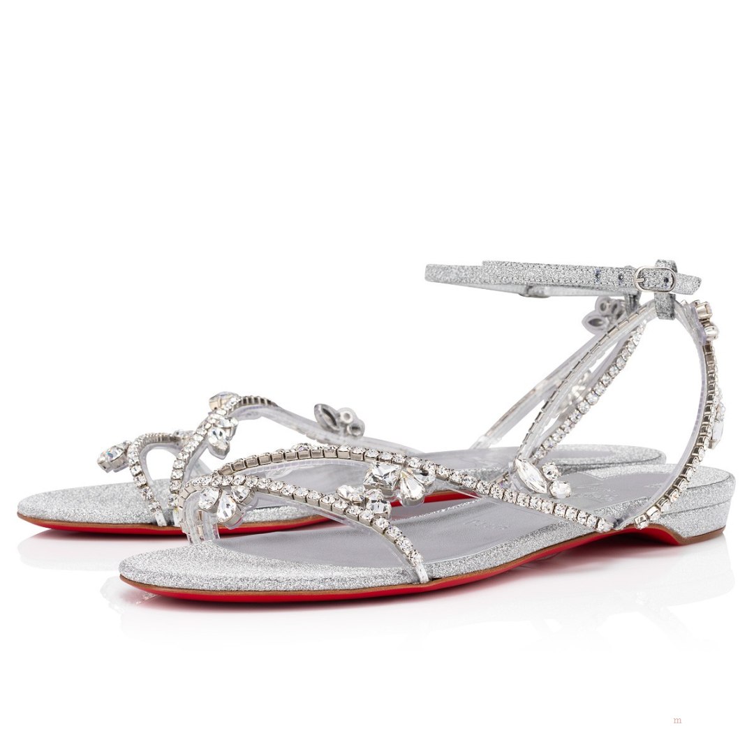 Christian Louboutin Joli Queenie Women's Sandals Silver | PQSDEK826