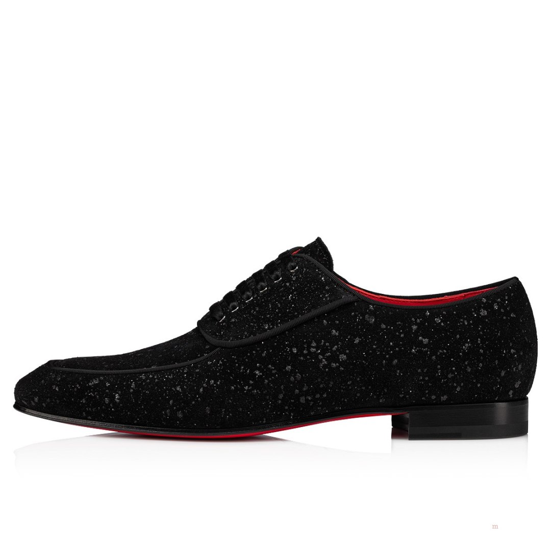 Christian Louboutin Lafitte Men's Lace Up Shoes Black | SXJFRC247