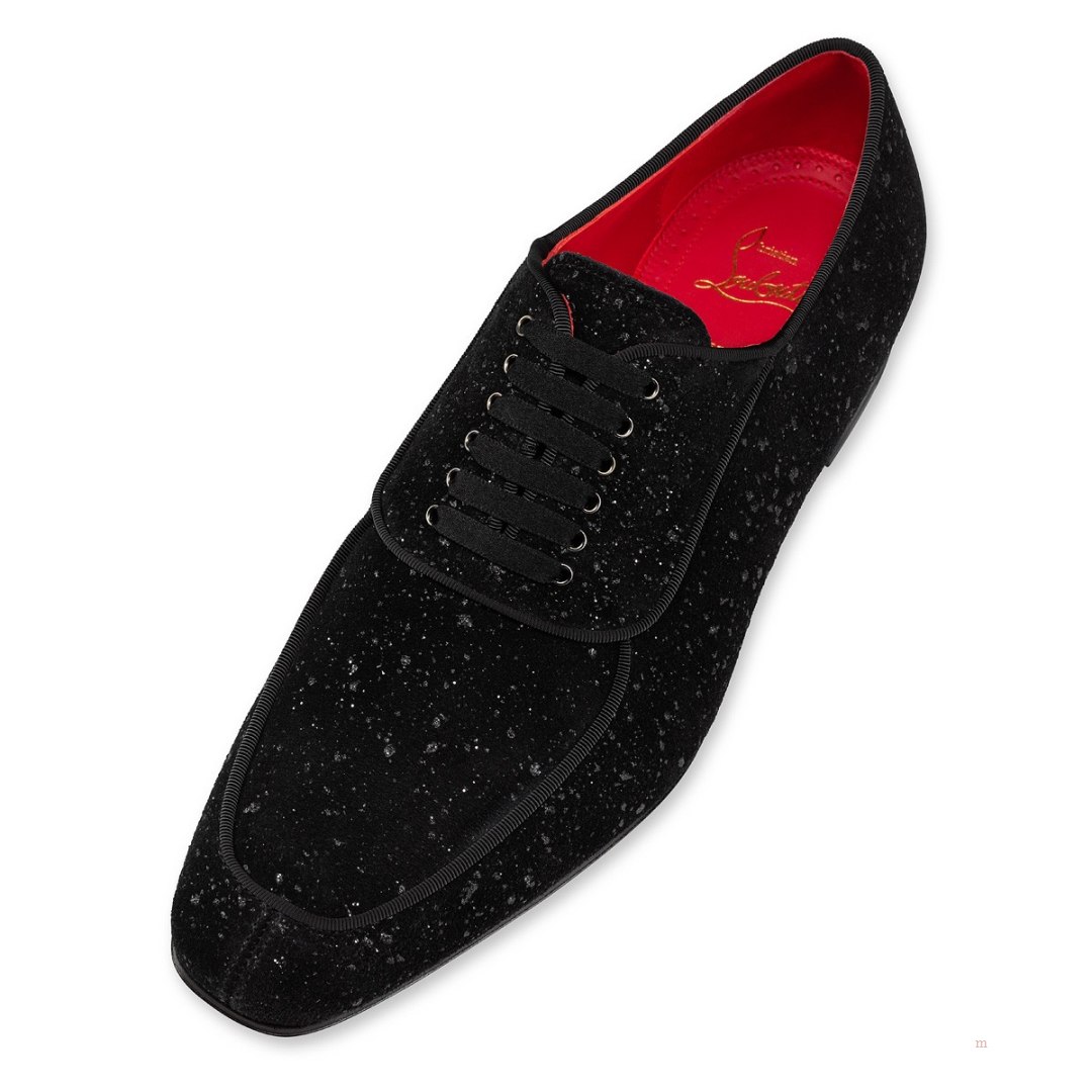 Christian Louboutin Lafitte Men's Lace Up Shoes Black | SXJFRC247