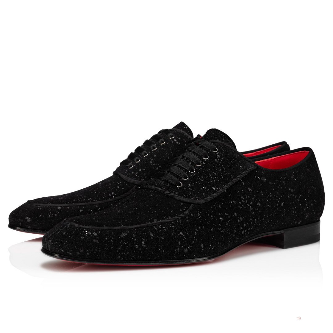 Christian Louboutin Lafitte Men\'s Lace Up Shoes Black | SXJFRC247