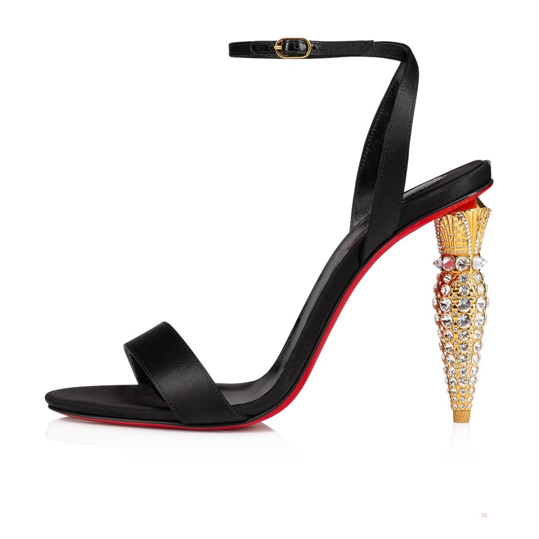 Christian Louboutin Lipstrass Queen Women's Sandals Black | ARSUVZ697