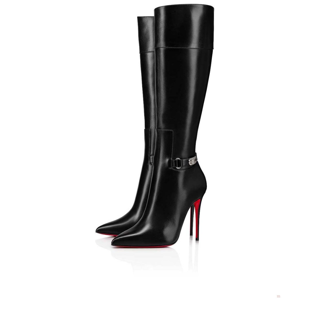 Christian Louboutin Lock Kate Botta Women's Leather Boots Black | DAOCWT104