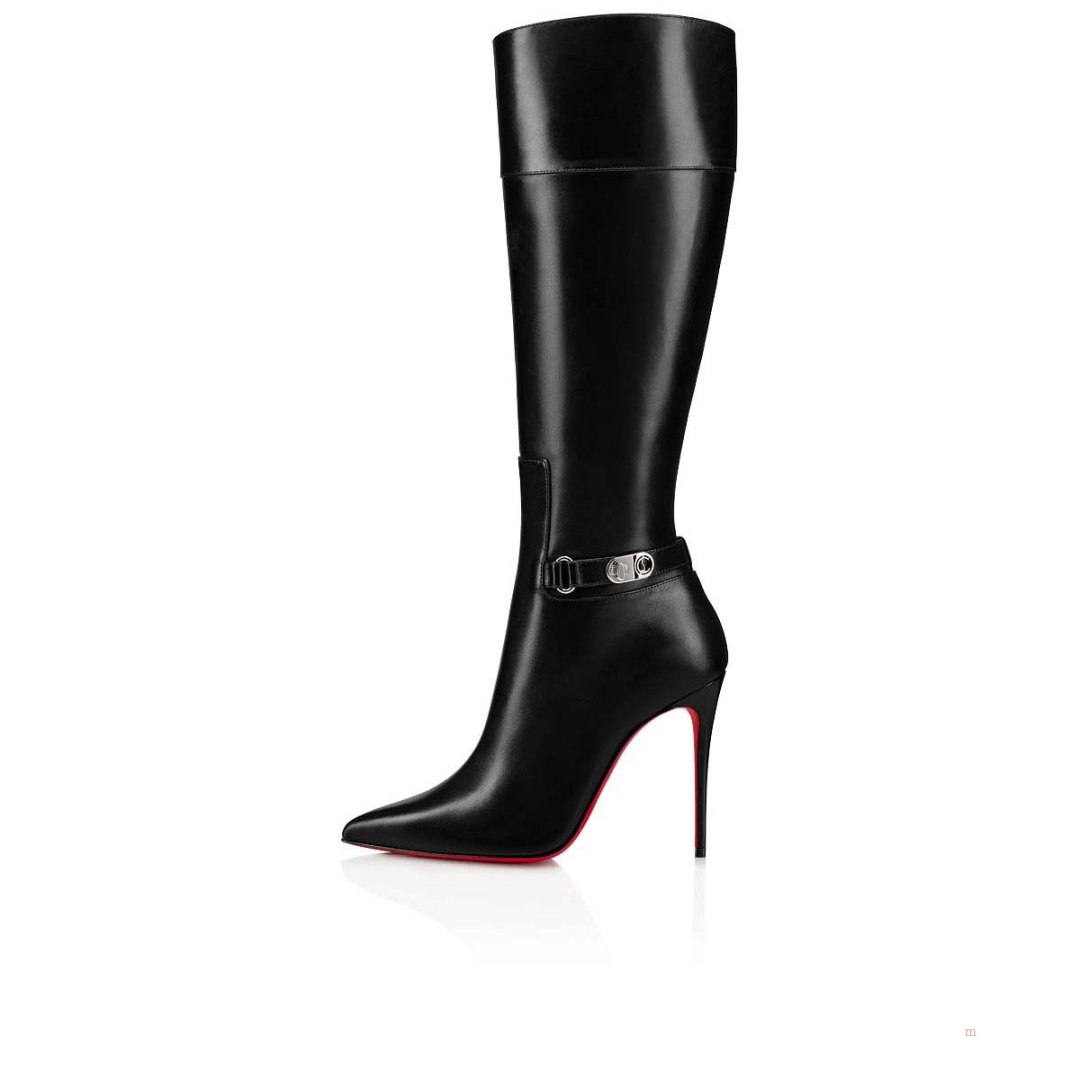 Christian Louboutin Lock Kate Botta Women's Leather Boots Black | DAOCWT104