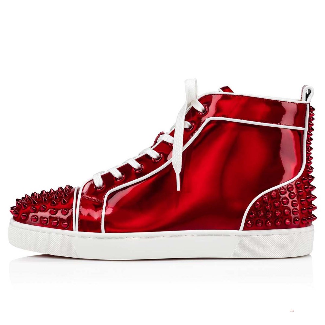 Christian Louboutin Lou Spikes 1 Men's High Top Sneakers Red | PHBEJV802