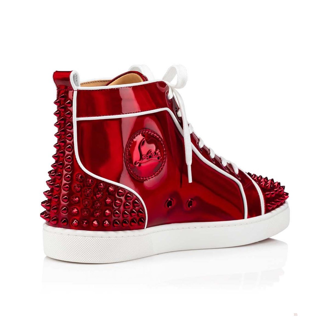 Christian Louboutin Lou Spikes 1 Men's High Top Sneakers Red | PHBEJV802